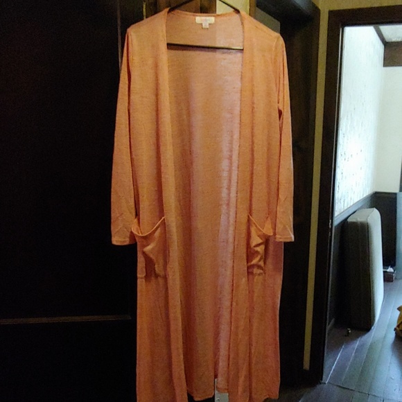 LuLaRoe Sweaters - Salmon Sarah Duster Cardigan with Pockets